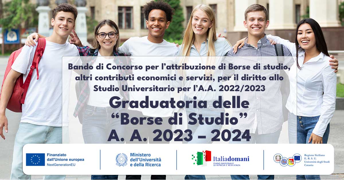 Avviso Pubblicazione Graduatorie Borse di Studio A.A. 2023/24 – ERSU